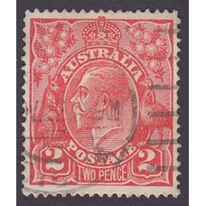 Australian    King George V    2d Red  Single Crown WMK Plate Variety 12R28
